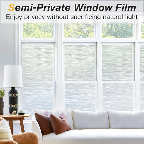 Haton Window Privacy Film, Frosted Glass Window Film, Non-Adhesive Removable Static Cling Window Clings, UV Blocking Window Stickers, Opaque Decor...