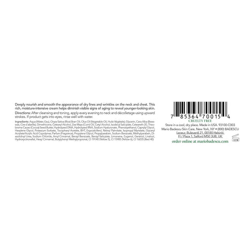 Mario Badescu Vitamin A-D-E Neck Cream for All Skin Types |Neck Cream that Firms and Hydrates |Formulated with Rice Bran Oil & Vitamin A and E|1 O...