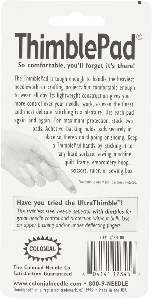 Colonial Needle Co Leather Thimble Pad 1 Sheet of 12 Pads...