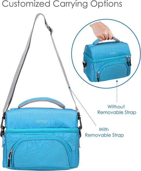 Bentgo Deluxe Lunch Bag - Durable and Insulated Lunch Tote with Zippered Outer Pocket, Internal Mesh Pocket, Padded and Adjustable Straps, & 2-Way...