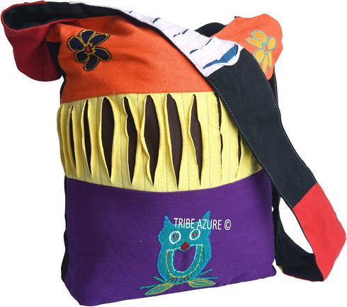 Blue Red Hobo Cotton Sling Cross Body Messenger Shoulder Bag Hippie Boho Bohemian Light Roomy Spacious...