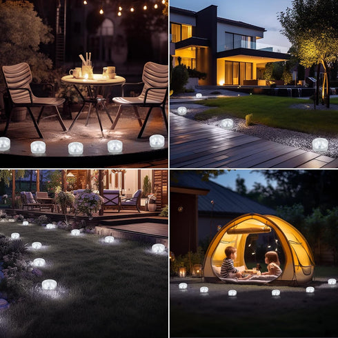 Solar Brick Lights-Outdoor Solar Lights for Yard-Solar Brick Landscape Path Light 2 Pack LED Light Brick Garden Decor for Pathway Patio Walkway Ba...