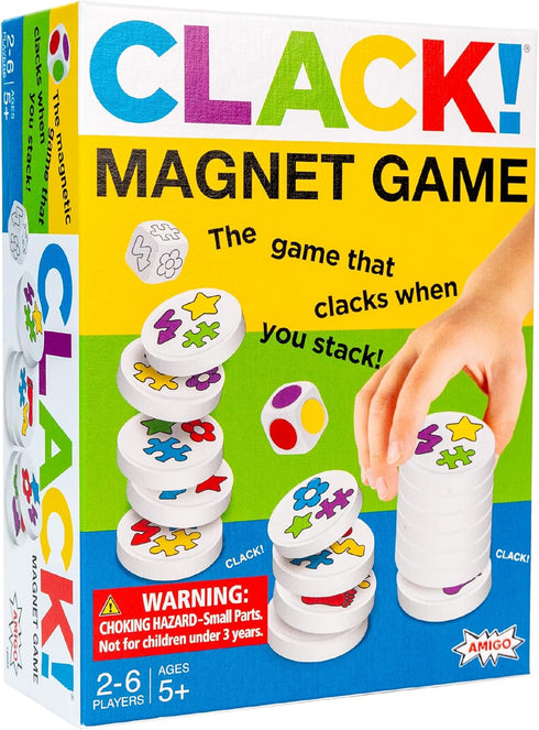 AMIGO Games Clack! Categories - Exciting Kids Magnetic Stacking Game for 2-8 players Ages 7+ | Fun, Educational, & Fast-Paced Family Game...
