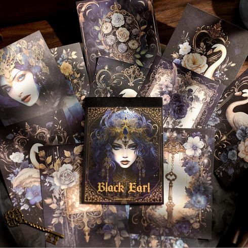 128Pcs Black Earl Scrapbook Paper, Vintage Gothic Ephemera Pack for Journaling and Junk Journal Supplies, Scrapbooking Kit...