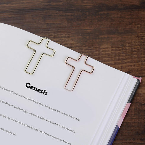 Mr. Pen- Cross Paper Clips, 35 Pack (Gold and Rose Gold Color), Bible Paper Clips, Journaling Paper Clips, Bible Study Supplies, Christian Journal...