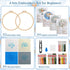 LOMOHOO 4 Sets Flower Embroidery Kit for Beginners, Needlepoint Stamped Cross Stitch Starter Kits, Stitch Learning DIY Kit with Cut Flower Pattern...