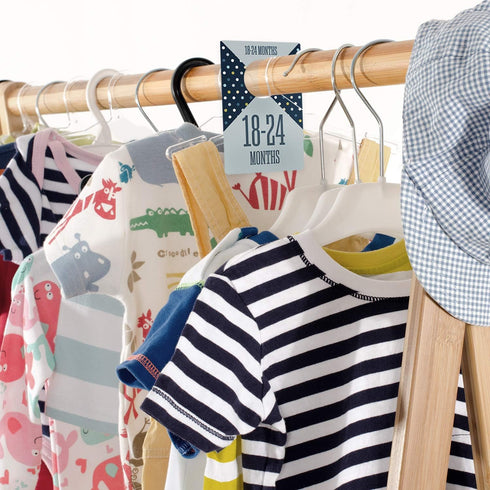 Baby Boy Closet Clothing Dividers/Closet Organizer for Baby Clothes Newborn to 4T / 4" x 6" Boy Nursery Clothes Size Dividers...