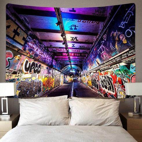 MEETSIOY Graffiti Wall Tapestry 80x60 Inches Street Creative Art Wall Art Hanging Decor GTLHMT1026...