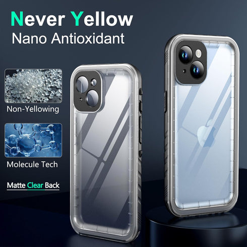 SOKUSIN for iPhone 14 Case Waterproof - Shockproof Drop Dust Proof Clear Phone Case with Screen & Camera Protector, Full Body Rugged Protective Co...