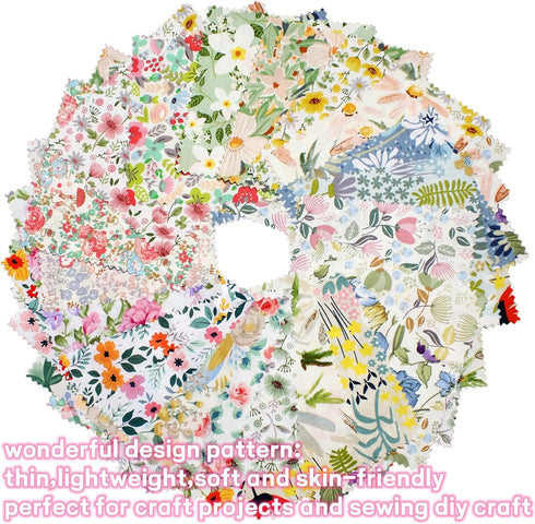 42-10" Precut Fabric Quilt Squares Layer Cake Fabric Bundles for Quilting Printed Floral for Sewing Fabric Squares …...