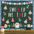 Whaline 85Pcs Winter Bulletin Board Decoration Kit Xmas Tree Snowmen Snowflake Cutouts with Glue Point Christmas Holiday Classroom Bulletin Border...