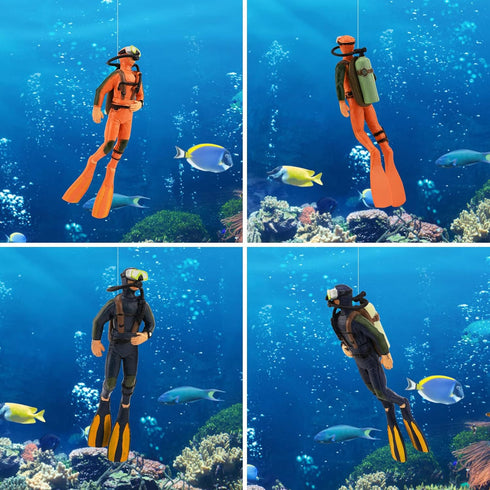 2 Pack Fish Tank Decorations Little Diver Decorative Ornament Floating Pendant for Creative Fish Tank Accessories, Aquarium Decorations, Marine La...