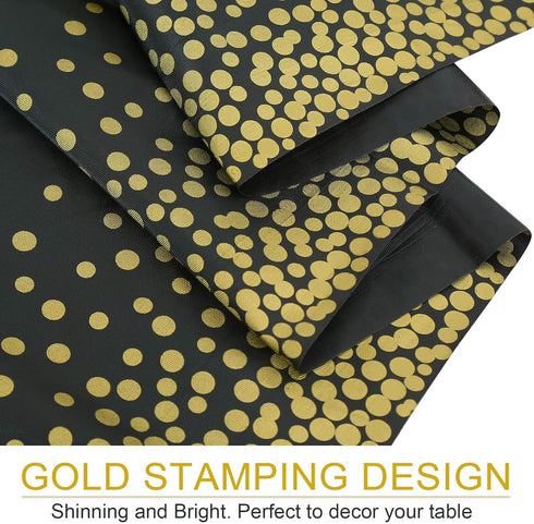 Gexolenu 4 Pack Black and Gold Plastic Tablecloth for Rectangle Tables(54" x 108"), Party Table Cover for Birthday, Table Cloths for Graduation, R...