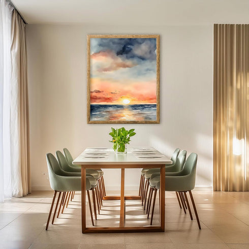 Posterizer 1 pcs- sea and beach themed oil painting style print 13-Landscape & Nature Art-Floral Botanical Art- Decor for Home & Office- unframed ...
