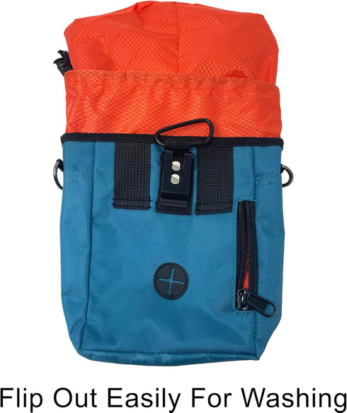 Jalousie Dog Training Pouch with Training Clicker and Water Bowl - 5 Ways to Wear - Carry Toys, Treats for Positive Reinforcement - Built-in Poop ...