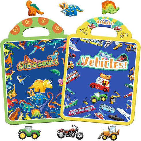 Puffy Sticker Book for Kids, Reusable Sticker Books for Toddlers, Vehicles Dinosaur Stickers for 3 4 5 Year Old Girls Boys, Car Airplane Travel Ac...