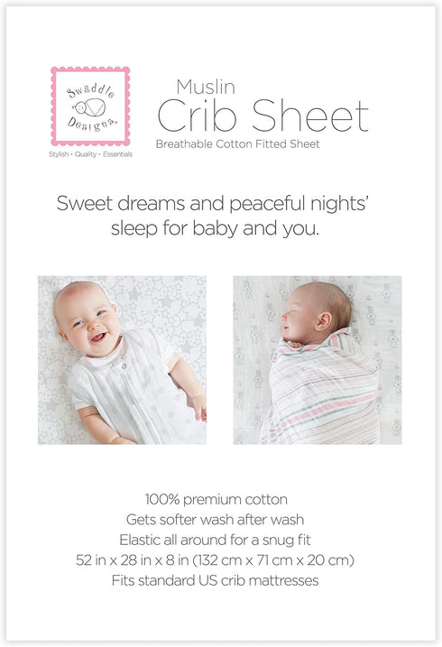 SwaddleDesigns Softest Cotton Muslin Fitted Crib Sheet/Toddler Sheet for Baby Boy & Girl, Green Woodland...