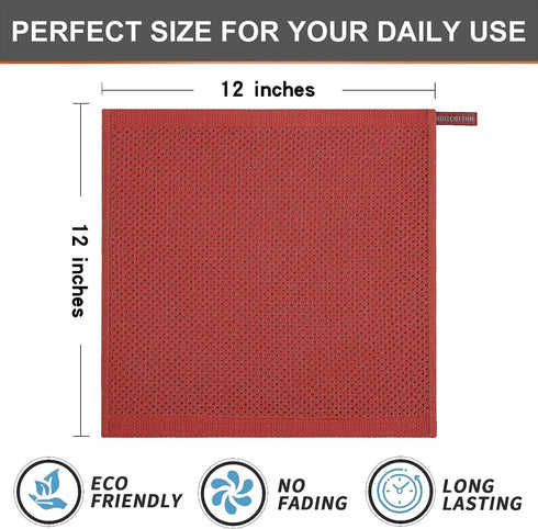 Kitinjoy 100% Cotton Kitchen Dish Cloths, 8 Pack Waffle Weave Ultra Soft Absorbent Dish Towels for Drying Dishes, Quick Drying Dish Rags, 12 X 12 ...