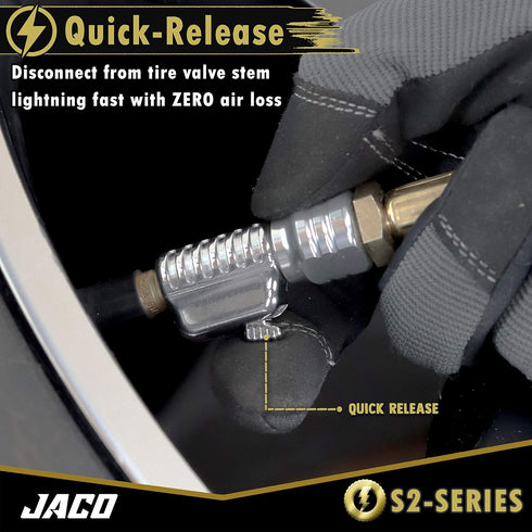 JACO Lightning S2-Series Tire Air Chuck - 1/4" F-NPT (Open Flow) (2-Pack)...