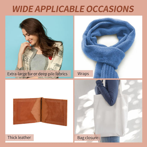 60 Sets Large Covered Sewing Hooks and Eye Closure Jewelry Books Crafts Latch for Clothing Bra thick leather deep pile fabrics fur Coats Wraps and...