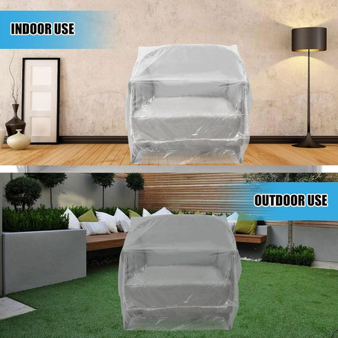 Plastic Furniture Chair Covers for Moving Storage,Extra Large Heavy Duty Chair Couch Covers Protectors,Waterproof Recliner Cover Clear Moving Bags...