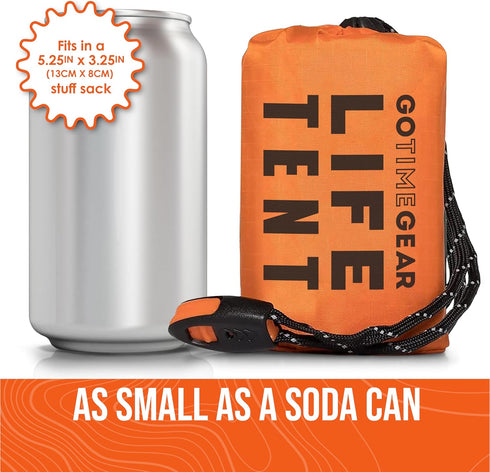 Go Time Gear Life Tent Emergency Survival Shelter – 2 Person Emergency Tent – Use As Survival Tent, Emergency Shelter, Tube Tent, Survival Tarp - ...