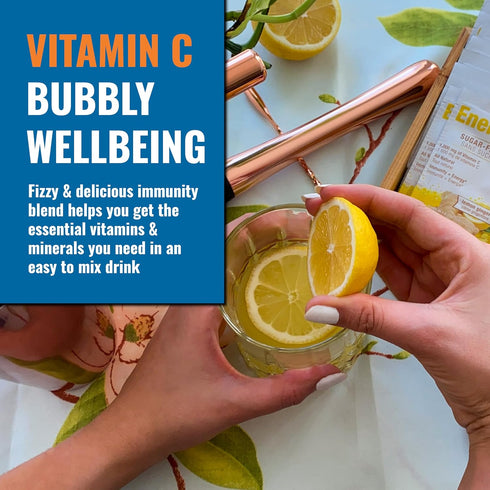 Ener-C Sugar Free Energy Lemon Ginger Multivitamin Drink Mix Vitamin C 1000mg & Electrolytes - Natural Immunity Support with Real Fruit Juice Powd...