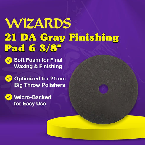 Wizards Buffing Pads (21 DA Gray Wax/Finishing Pad) 6 3/8" x 7/8"...