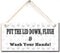 Toilet Warning Sign- Put The Lid Down, Flush & Wash Your Hands, Retro Style Bathroom Toilet Sign (5" X 10")...