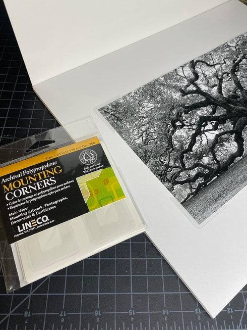 Lineco, Archival Polypropylene Mounting Corners, Self Adhesive, Pressure Sensitive, Non-Yellowing Acid-Free, 1.25 Inches, Mount Artwork Photograph...