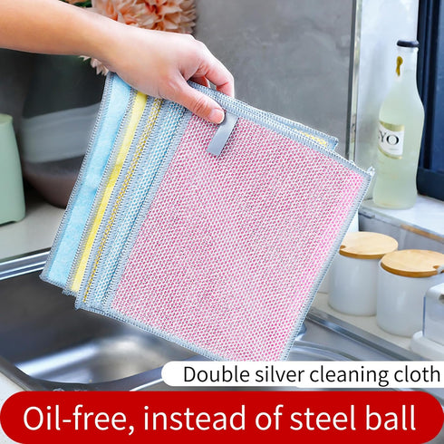 8 Pieces of Multipurpose Wire Dishwashing Rag: Durable Stainless Steel Scrubber, Suitable for Wet and Dry Use, Ideal for Sinks, Stovetops, and Pot...