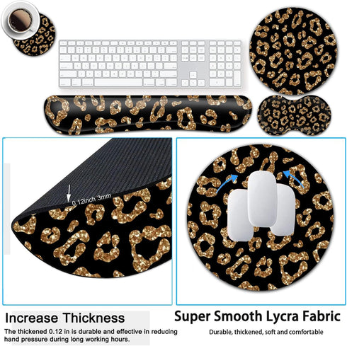 Ergonomic Mouse Pad Wrist Rest Support + Memory Foam Keyboard Wrist Rest Set,Desk Pad Non-Slip Base and Hand Rest for Laptop Computer Office Home ...
