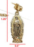 Gold Plated Virgin Mary Pendant Necklace Figaro 26" Virgen de Guadalupe Medalla Oro Laminado...