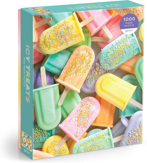 Galison Icy Treats – Julie Seabrook Ream 1000 Piece Puzzle Featuring A Pastel Collage of Frozen Treats Perfect for Summer...