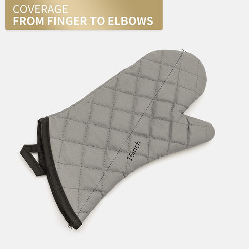 ARCLIBER Oven Mitts 1 Pair of Terry Cloth Lining - Heat Resistant Kitchen Gloves,Flame Oven Mitt Set,15 Inch...