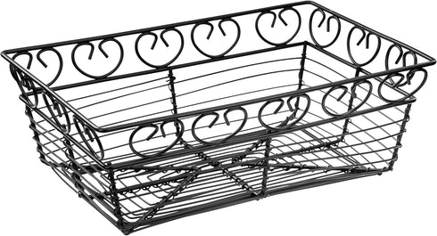 Winco Rectangular Wire Fruit Basket, 9-Inch x 5-7/8-Inch x 3-Inch, Black, Medium...