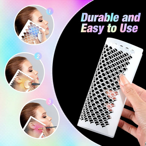 Chinco 5 Pieces Mermaid Scale Stencil, Mermaid Makeup Stencil Reusable Fish Scale Template Large Plastic Scale Wall Stencil for Painting on Face B...