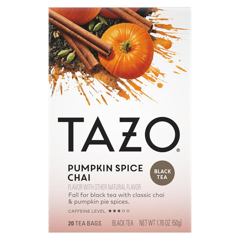 TAZO Pumpkin Spice Chai Black Tea Bags, Moderate Caffeinated Tea, 20 Total Tea Bags...