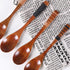 Wooden Spoons, 5 Pieces 9.25in Japanese Style Kitchen Utensil Oval Scoop for Eating Mixing Stirring Cooking Coffee Table Bowl Nonstick Pots Kitche...