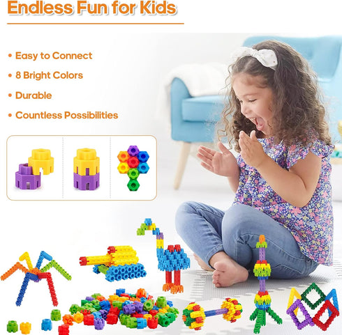 Hexagonal Building Blocks 160 Piece, STEM Toys Building Sets Kids Building Toys for 5+ Year Old Boys Girls, Educational Kids Toys Connecting Toys ...