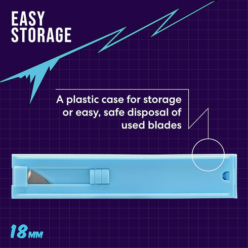 Zoid 18mm Snap Knife Steel Blade Refill 10 Pack, Sharp Carbon Steel Snap Blades for at Home and Project Cutting, Blades for Box Cutter, Utility Kn...