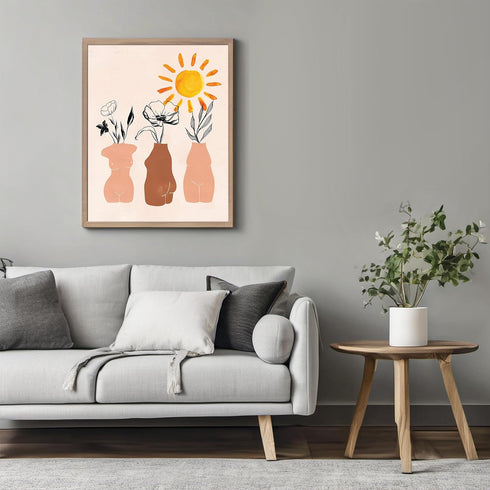 Posterizer 1 pcs-Mid-century modern Busts and Sunshine Print-Abstract & Modern Art-Retro Art- Gift for Men Women Entrepreneur Teens- Bathroom, res...