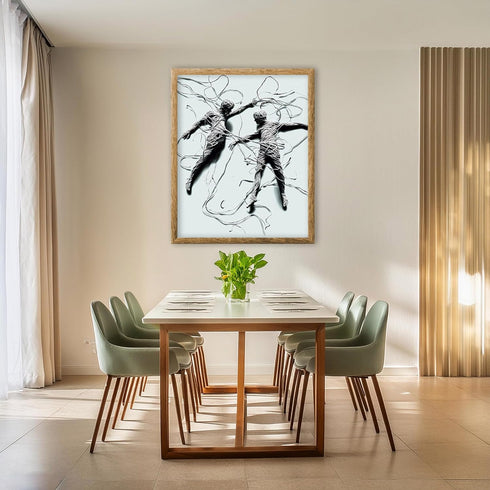 Posterizer 1 pcs-two thread man fighting and coming apart-abstract modern poster-Kids Room Art-Art for Animal Lovers-Decor for nursery toddlers ki...