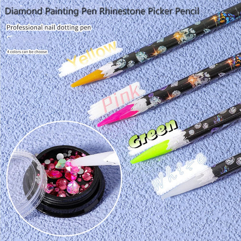 9PCS Diamond Painting Pens No Wax, Wax Pencils for Diamond Painting Rhinestone Picker Pencil Set Self Adhesive Point Drill Resin Pens DIY Tools Ac...