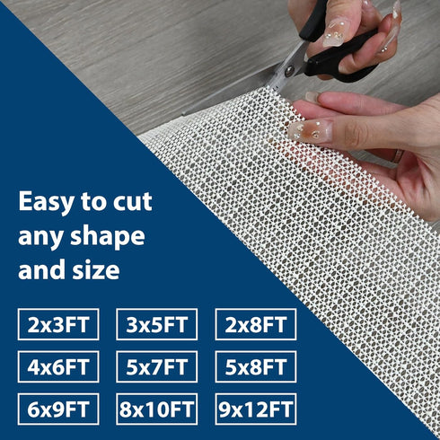 Non Slip Rug Pads for Hardwood Floors, 3x5 Rug Pad Gripper for Area Rugs, Under Carpet Anti Skid Mat, Beige, Keep Your Rugs Safe and in Place...