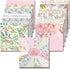 12 * 12 Inches Cardstock Paper Pad, Garden Pink Floral Design Cardmaking Themed 24 Sheets Scrapbook Decorative Paper for Junk Journal, Decoupage a...