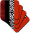 3dRose cst_35438_3 Red/Black/Orange/White Animal Print Leopard and Zebra Ceramic Tile Coasters, Set of 4...