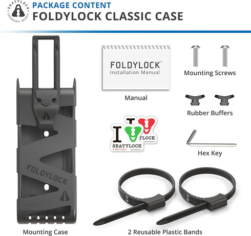 FoldyLock Classic Bike Lock Mount Carrying Case - Ultra Lightweight Mounting Bracket Case for FoldyLock Classic Folding Bike Lock - Portable Secur...