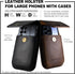 Leather Phone Pouch for Belt, S23 Ultra Belt Clip Holder for Men, Large Phone Holster, iPhone 14 Pro Max Belt Clip Case, Universal Smartphone Leat...
