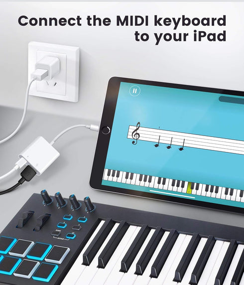 USB Adapter for iPhone/iPad, L?ghtn?ng to USB Female OTG Adpater,USB3 to iPad Adapter with Charging Port,Supports FlashDrives,MIDI,SD Card Reader ...
